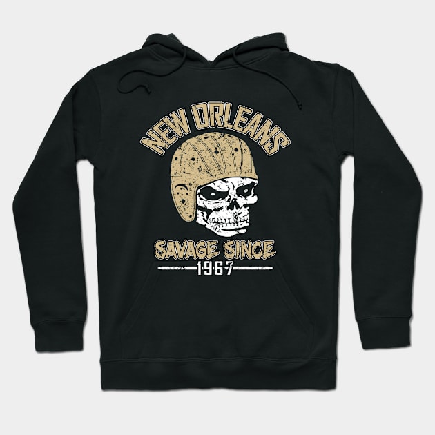 New Orleans Pro Football - Classic 1967 Grunge Hoodie by FFFM